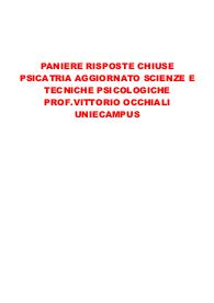 Risposte domande chiuse psichiatria uniecampus aggiornate 2023