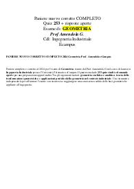PANIERE NUOVO CORRETTO COMPLETO 2024 Geometria Prof. Amendola eCampus