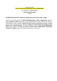 PANIERE QUIZ RISOLTI 2025 Diritto dell'Informazione Prof. Bracchini eCampus