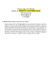 PANIERE QUIZ 2025 Diritto Commerciale Prof. Catania A.