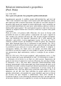 Appunti di Relazioni internazionali e geopolitica (Prof.Polsi A.A. 2023-24)