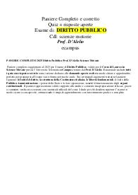 PANIERE COMPLETO 2025 Diritto Pubblico Prof. D’Alelio Scienze Motorie