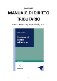 Riassunto "Manuale di Diritto Tributario" di F. Randazzo, ULTIMA EDIZIONE 2022