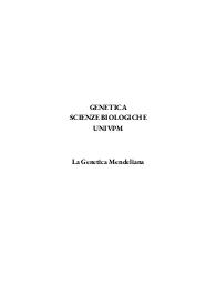 Riassunto genetica mendeliana