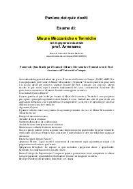 Paniere di Quiz Risolti per l'Esame di Misure Meccaniche e Termiche con il Prof. Arnesano