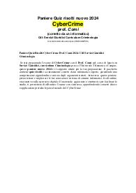 Paniere Quiz Risolti CyberCrime Prof. Comi 2024: Cdl Servizi Giuridici Criminologia