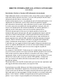 Riassunto di "Diritto Internazionale" di E. Cannizzaro