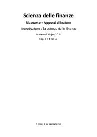 Appunti di Scienza delle Finanze - De Simone - Roma Tre