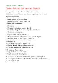 Libretto Appunti Diritto Privato dei mercati digitali (M-Z)