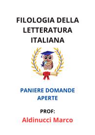 Paniere di FILOLOGIA DELLA LETTERATURA ITALIANA, Aldinucci Marco, 2025 - RISPOSTE APERTE