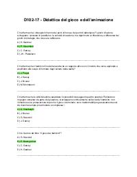 Didattica del gioco e dell'animazione