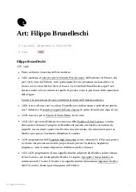 Storia dell'Arte: Riassunto Filippo Brunelleschi
