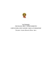 Paniere PSICOLOGIA DELL APPRENDIMENTO Ecampus