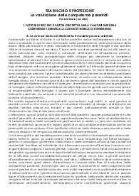 TRA RISCHIO E PROTEZIONE La valutazione delle competenze parentali Paola Di Blasio (ed. 2005)