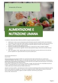 appunti di Alimentazione e Nutrizione Umana