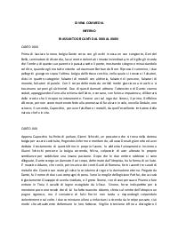 DIVINA COMMEDIA di D. Alighieri, INFERNO riassunto dei canti dal XXIX al XXXIV