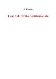 B. Fusaro, Corso di diritto costituzionale