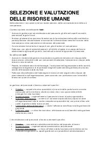 Selezione e Valutazione delle Risorse Umane - Trotti