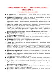 TAPPE FONDAMENTALI DELLA SECONDA GUERRA MONDIALE STORIA MATURITA'