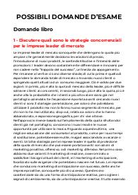 Domande d'esame con risposte Marketing Strategico, Unicatt (Fornari), 2024-2025