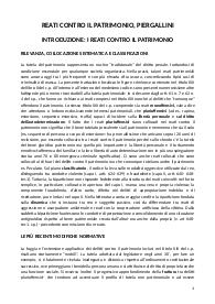 riassunto I REATI CONTRO IL PATRIMONIO di Piergallini