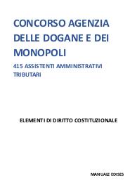 CONCORSO AGENZIA DELLE DOGANE E DEI MONOPOLI 2025 - ELEMENTI DI DIRITTO COSTITUZIONALE - RIASSUNTO EDISES