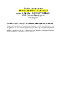 PANIERE CORRETTO 2025 Test Autovalutazione Storia Contemporanea Uni-Pegaso