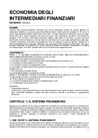 Economia degli intermediari finanziari - primo parziale