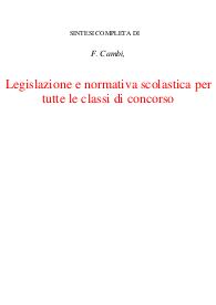 Legislazione e normativa scolastica per tutte le classi di concorso