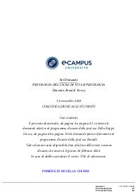 Paniere di PSICOLOGIA DEL CICLO DI VITA B, Prof RINALDI, ECAMPUS - Chiuse - AGGIORNATE 2023