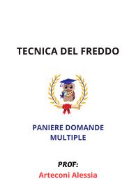 Paniere Completo di TECNICA DEL FREDDO, Ecampus, prof. Arteconi Alessia - RISPOSTE MULTIPLE
