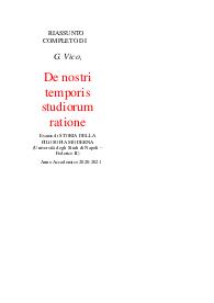 G. Vico, De nostri temporis studiorum ratione. Parte II