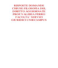 Risposte domande chiuse filosofia del diritto aggiornate 2023 uniecampus