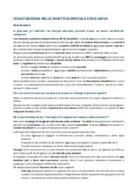 Riassunto "Cosa funziona nella didattica speciale e inclusiva" - Mitchell