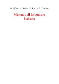 Letteratura italiana. Manuale per studi universitari - Giancarlo Alfano; Paola Italia; Emilio Russo; Franco Tomasi