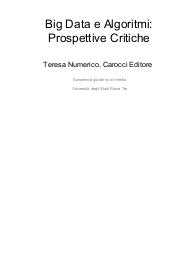 Riassunto libro "Big data e algoritmi. Prospettive critiche"
