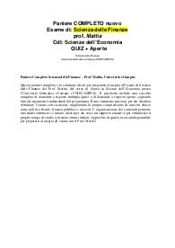 Paniere Completo Scienza delle Finanze – Prof. Mattia, Università eCampus