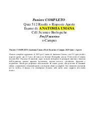 Paniere COMPLETO Anatomia Umana Prof. Fucarino eCampus 2025 Quiz + Aperte