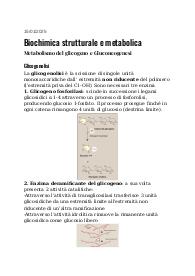 Appunti/Dispense Biochimica 11.0 "METABOLISMO GLICOGENO - GLUCONEOGENESI"