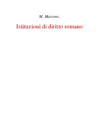 M. Marrone, Istituzioni di diritto romano