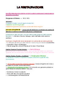 Riassunti sulla Restaurazione