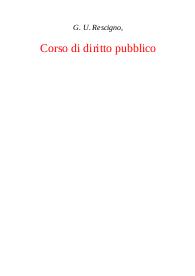 G. U. Rescigno, Corso di diritto pubblico