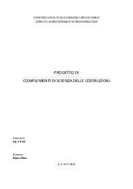 Progetto e relazione per l'esame di Complementi di Scienza delle Costruzioni