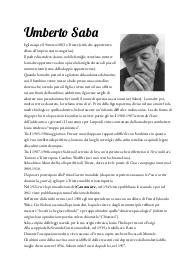 Appunti Umberto Saba