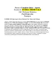 PANIERE 2025 Quiz+Aperte Storia Medievale Prof. Montecchio Filologia