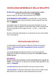 Appunti di sociologia generale e dello sviluppo