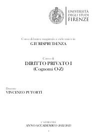 Diritto Privato I (Lezioni + Manuale) - UNIFI - 2023