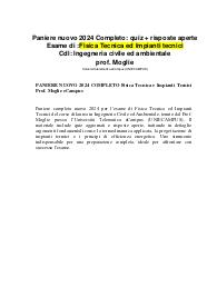 PANIERE NUOVO COMPLETO Fisica Tecnica e Impianti Tecnici Prof. Moglie
