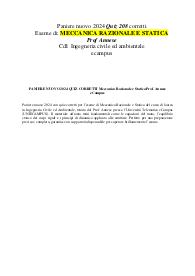 PANIERE NUOVO 2024 QUIZ CORRETTI Meccanica Razionale e Statica Prof. Annese eCampus