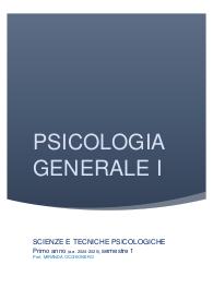 PSICOLOGIA GENERALE I